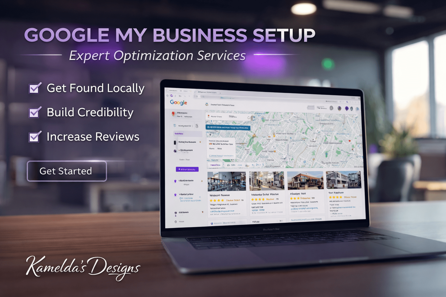 Kamelda's Designs Google My Business Page Services