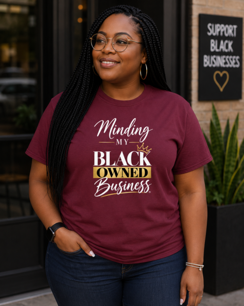 Minding My Black Owned Business Short Sleeve Tshirt